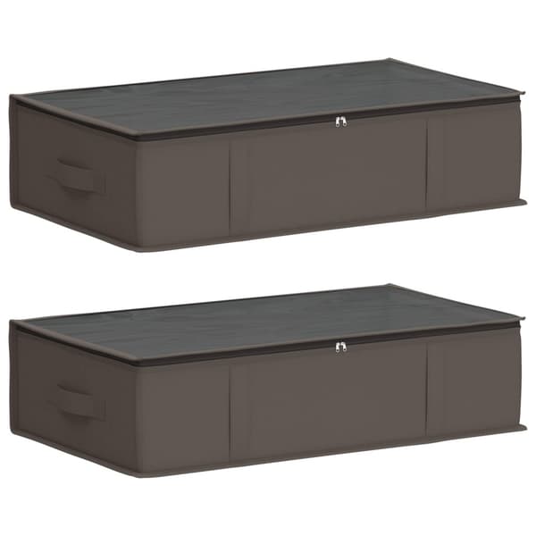 Förvaringslåda med transparent toppfönster 2 pcs Grå