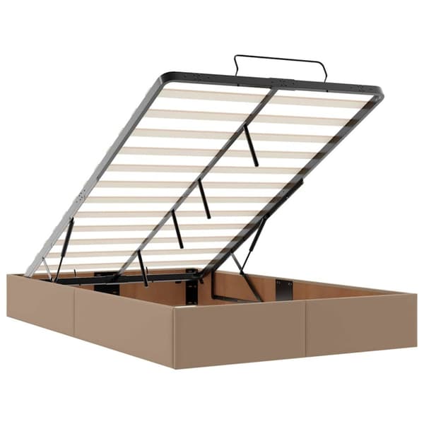 Sängram med madrass Övrigt 2 pcs Tan PVC