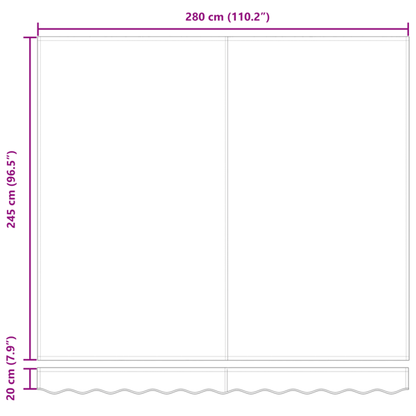 Markisram Svart 300 x 250 cm Polyester med PU-beläggning