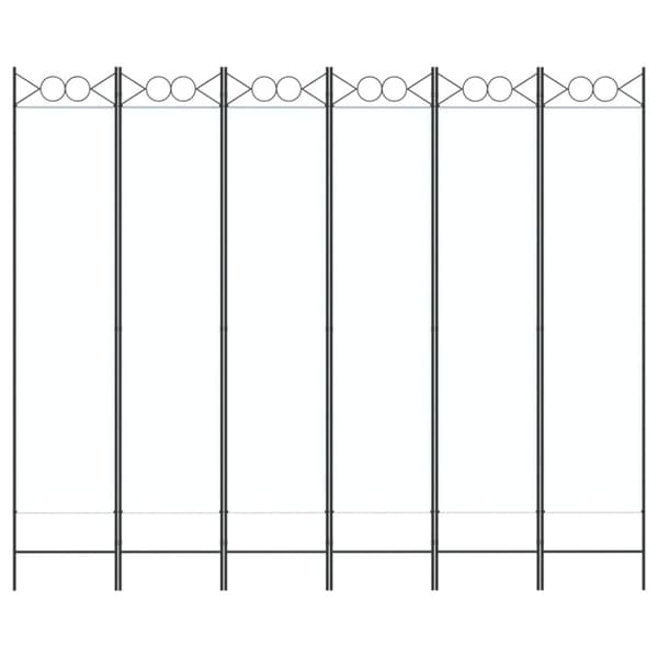 Rumsavdelare 6 paneler vit 240x200 cm tyg
