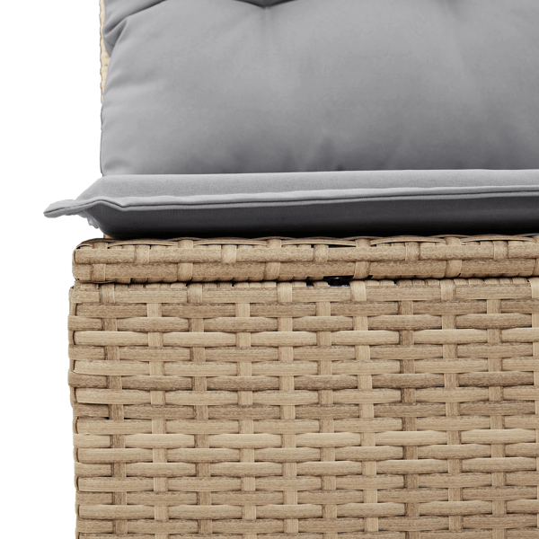 Trädgårdsoffset med lagring 8 pcs Beige Poly rattan