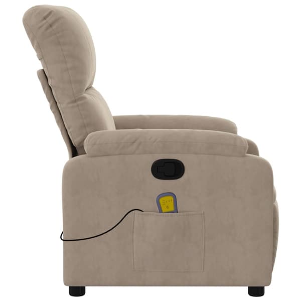 Massagefåtölj taupe mikrofibertyg
