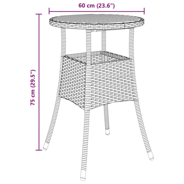 Trädgårdsmöbelset 5 pcs Svart konstrotting