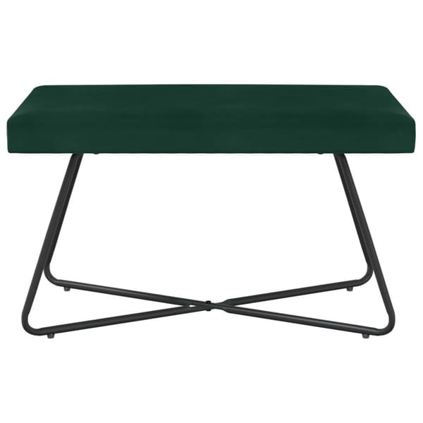 bänk Enfärgad Mörkgrön 80 x 40 x 45 cm Sammet