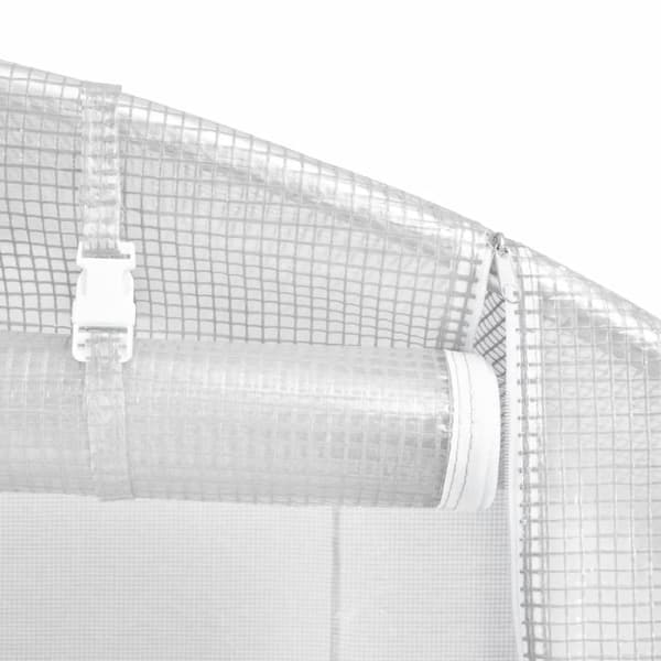Växthus med stålram vit 110 m² 22x5x2,3 m
