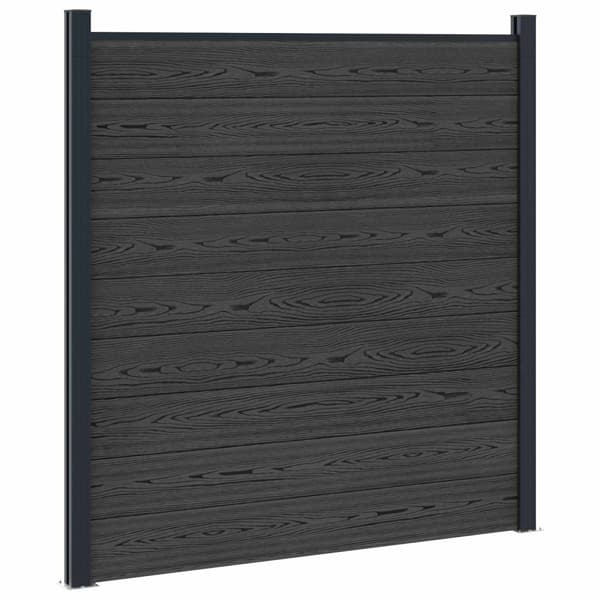 Stängselpanel 8 pcs WPC och aluminium Svart