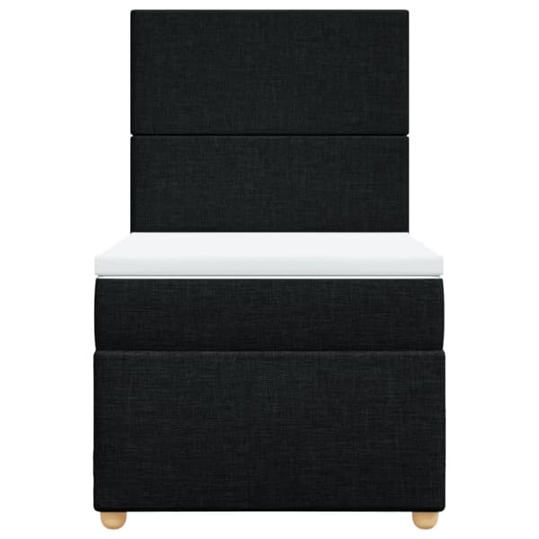 Ramsäng med madrass svart 100x200 cm tyg