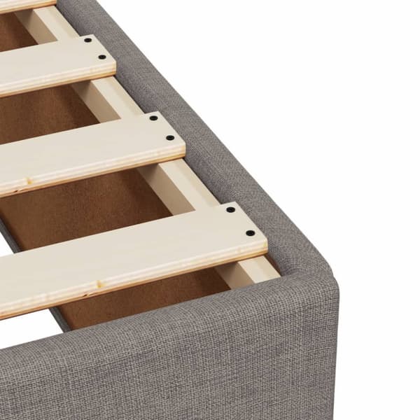 Ramsäng med madrass taupe 120x200 cm tyg