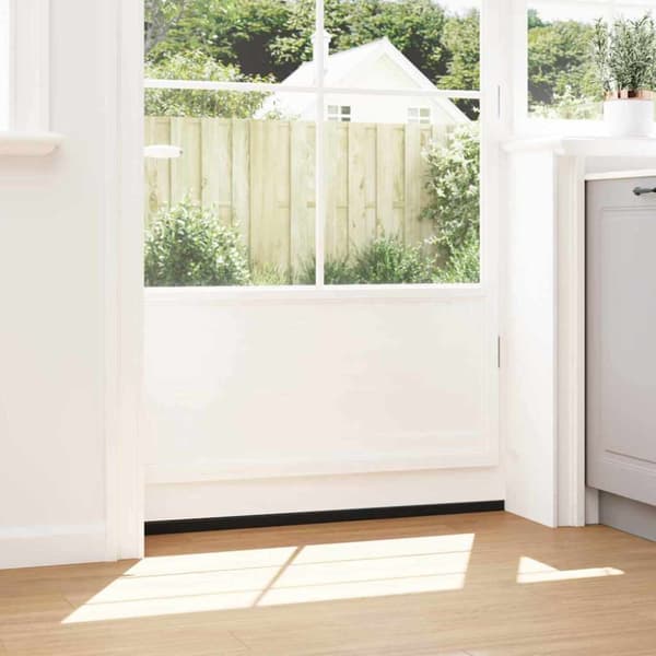 Självhäftande dörrborstlist 12 pcs Svart 100 cm