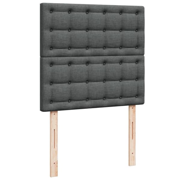 Ramsäng med madrass mörkgrå 90x190 cm tyg