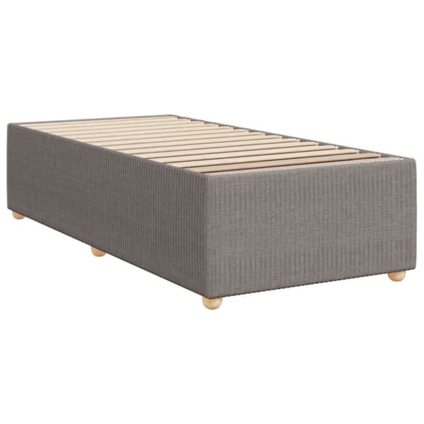 Ramsäng med madrass taupe 90x200 cm tyg