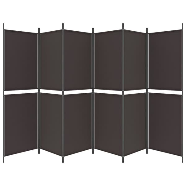 Rumsavdelare 6 paneler brun 300x180 cm tyg