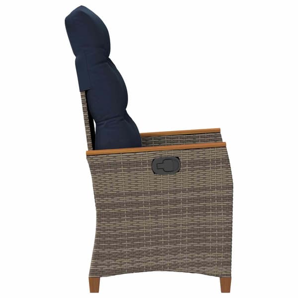 Fällbar trädgårdstol 2 pcs Grå och Marinblå 64 x 57,5 x 112 cm