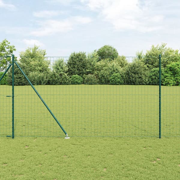 Stängsel med stolpe Grön 1,5 x 10 m Stål