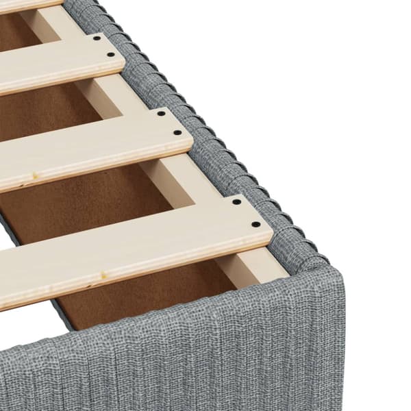 Ramsäng med madrass ljusgrå 100x200 cm tyg