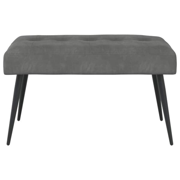 Bänk med knappar Mörkgrå 80 x 40 x 46 cm Sammet
