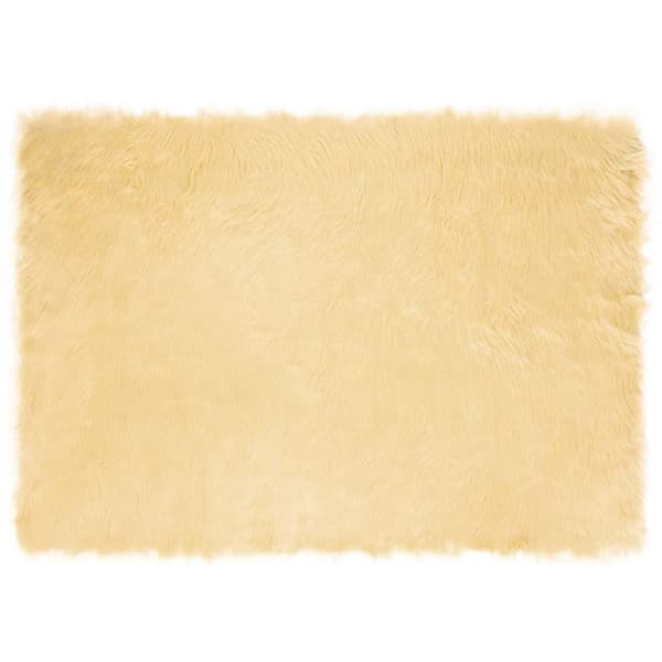 Fuskfäll matta TAFALLA Gräddvit 120 x 170 cm Polyester