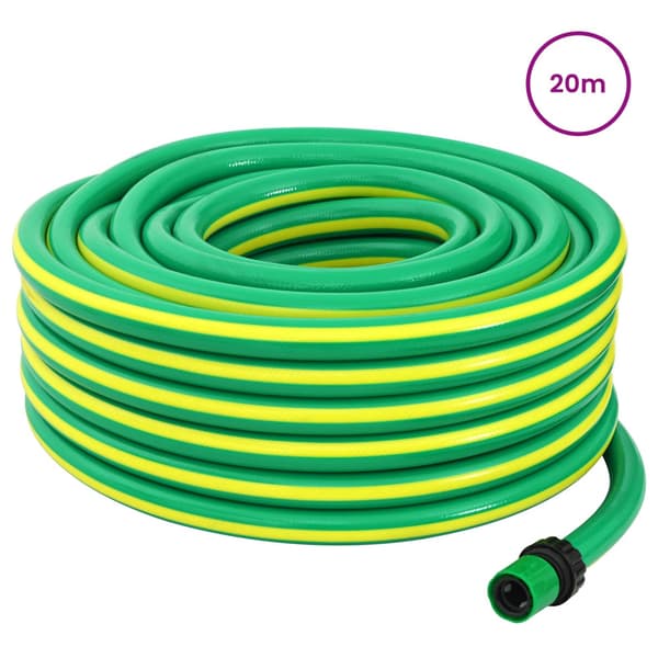 Trädgårdsslang 5-lagers Grön och Gul 3 / 4'' 20 m PVC