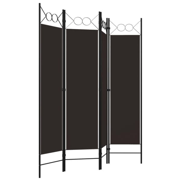 Rumsavdelare 4 paneler brun 160x180 cm