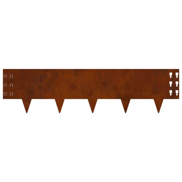 Kant för gräsmatta 20 pcs 100 x 25 cm Stål Rostig
