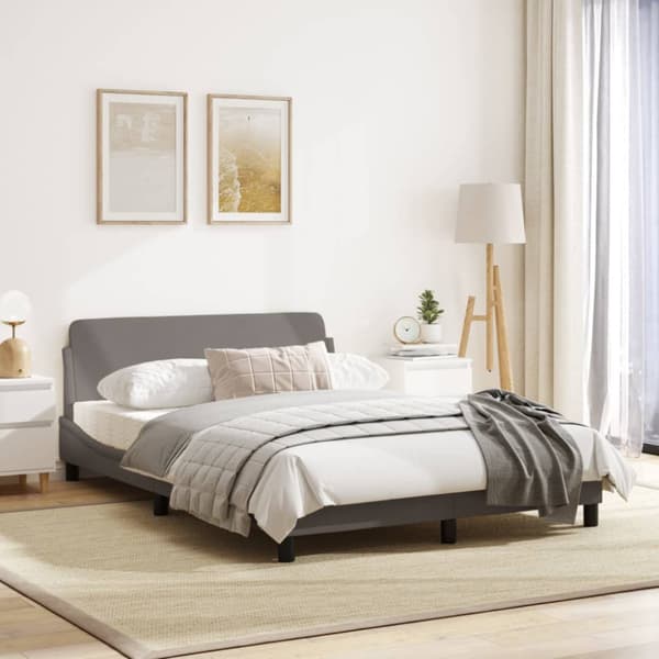 Bed Frame "Dover" Taupe 140x200 cm Fabric