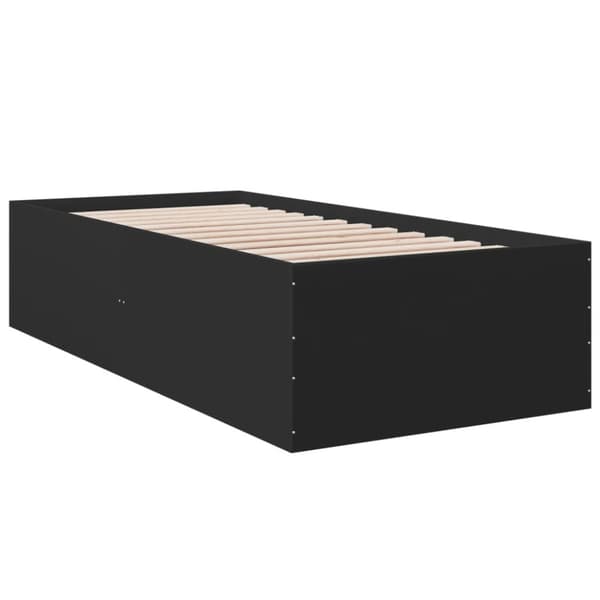 Sängram svart 100x200 cm konstruerad trä