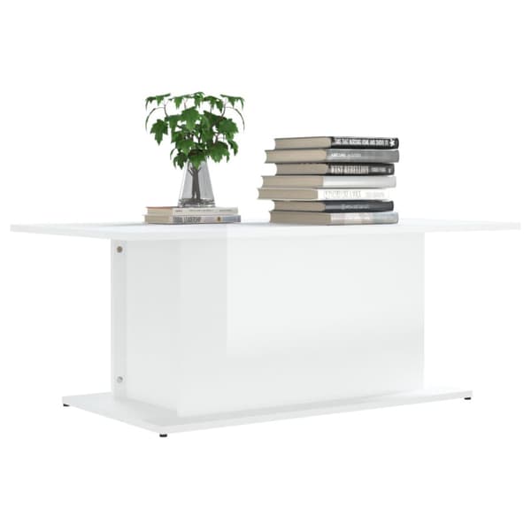 Soffbord vit högglans 102x55,5x40 cm konstruerat trä