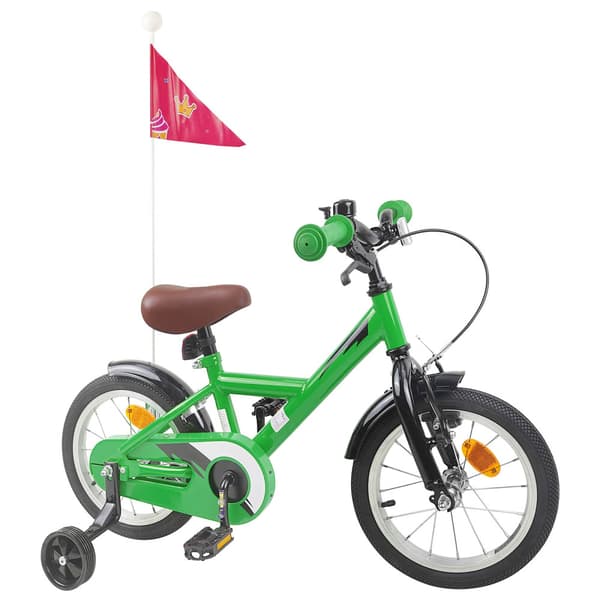 Barncykel 16 Tum för 4-6 år gamla Grön