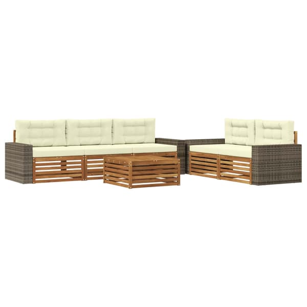 Utomhussoffset 6 pcs Naturlig och Grädde