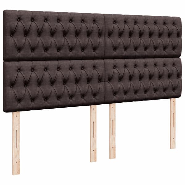 Ramsäng med madrass mörkbrun 200x200 cm tyg