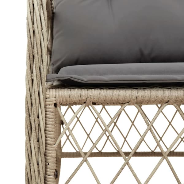 Bistrogrupp med dynor 3 delar mixbeige konstrotting