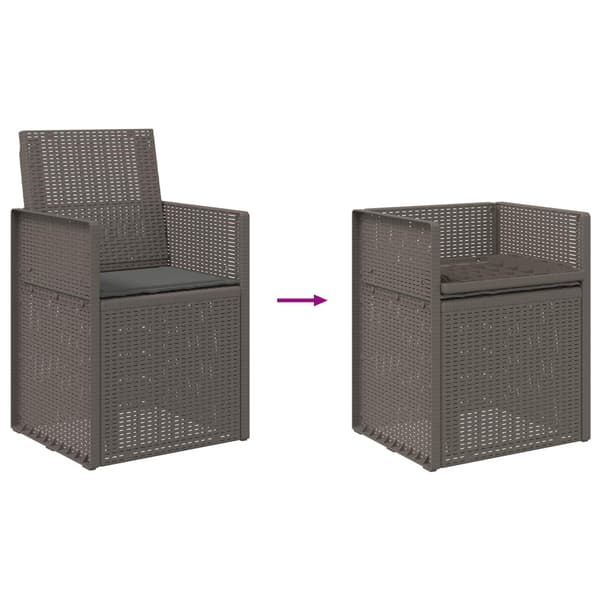 Trädgårdsmatstolar 2 pcs Ljusgrå och antracit PP