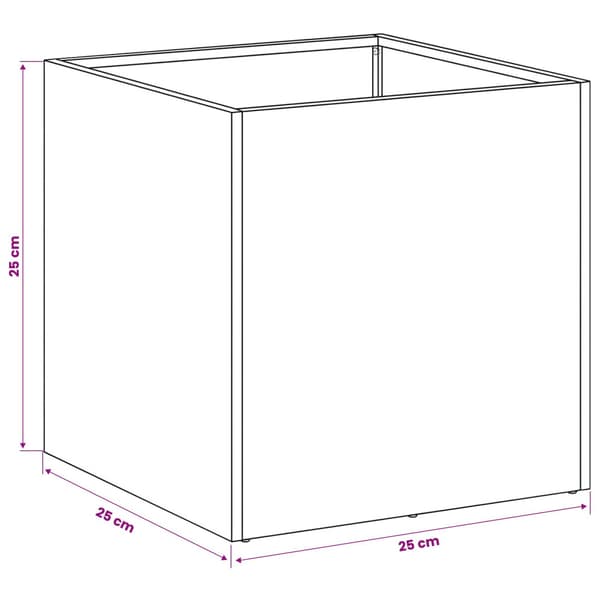 Trädgårdsplanterare 2 st Rostig 25 x 25 x 25 cm