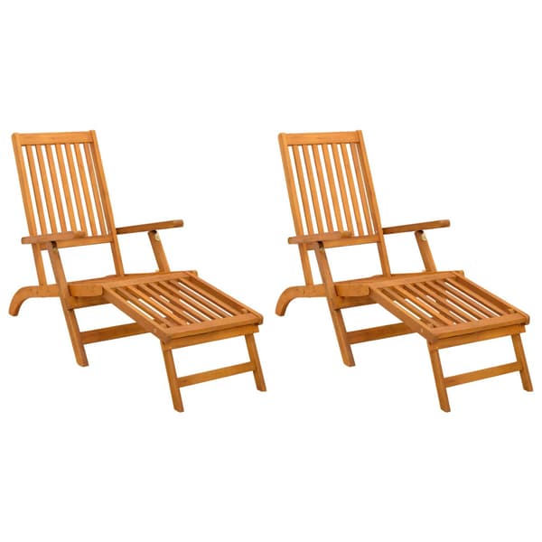 Reclining och Fällbar Solstol 2 pcs 55 x 146 x 91 cm