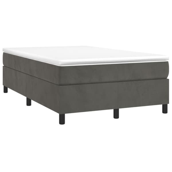 Ramsäng med madrass mörkgrå 120x200 cm sammet