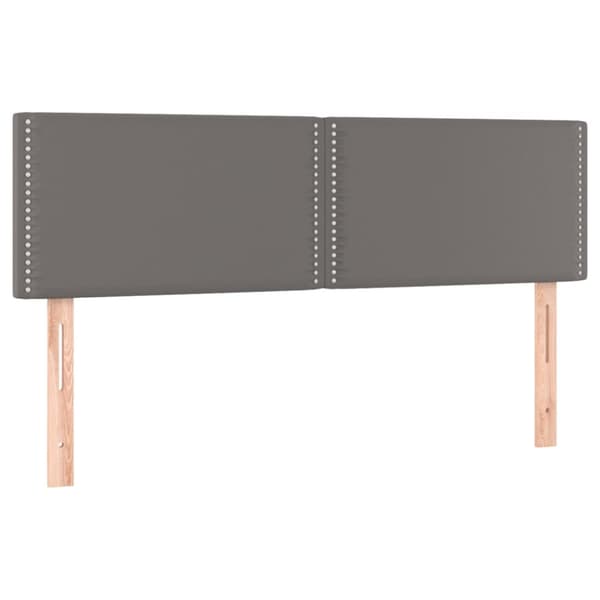 Ramsäng med bäddmadrass grå 140x190 cm konstläder