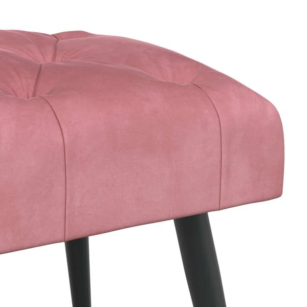 Bänk med knappar Rosa 110 x 40 x 46 cm Sammet