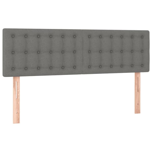 Ramsäng med madrass mörkgrå 140x190 cm tyg