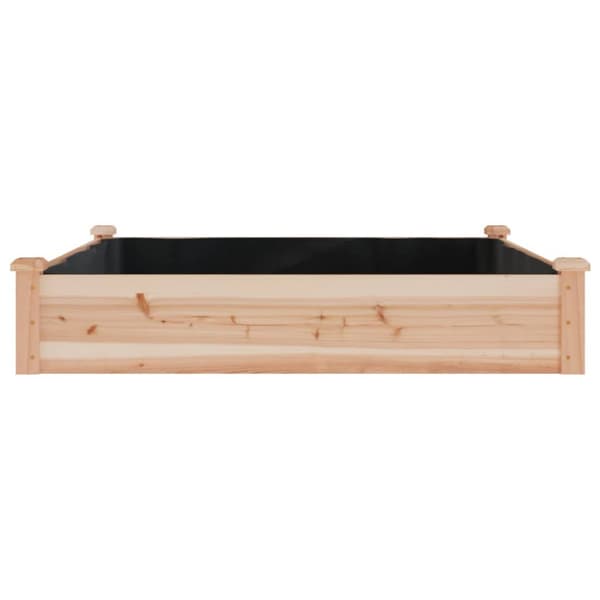Odlingslåda med foder 120x120x25 cm massivt granträ
