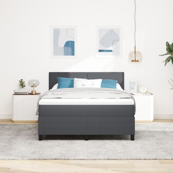 Bäddfjäder Mörkgrå och vit 160 x 200 cm Kordread tyg