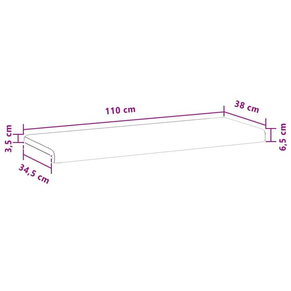 Bänk kudde Sammet (V) Vinröd Djup 35 cm