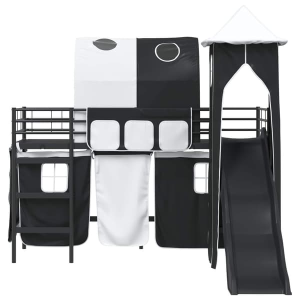 Barns loft sängram Svart 75 x 190 cm Metall