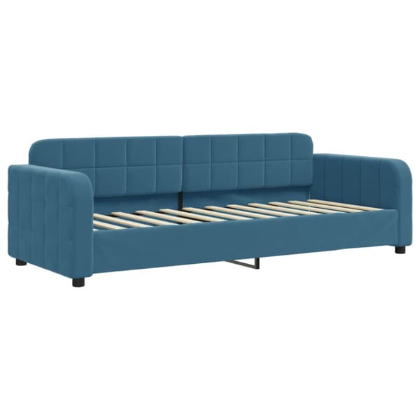 Dagbädd med madrass blå 80x200 cm sammet