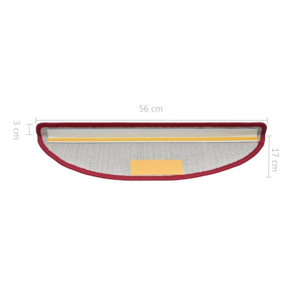 Trappmattor 10 st 56x17x3 cm röd halvrunda