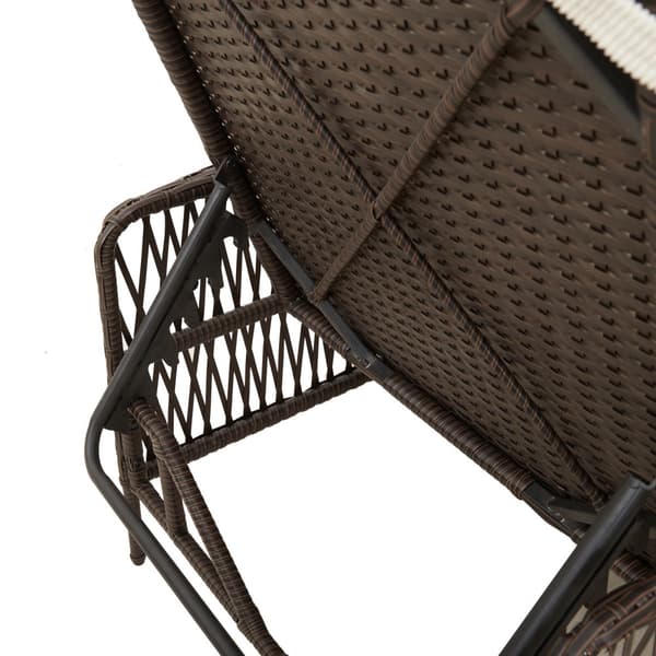 Solstol Reclining med kudde 3 pcs Brun och krämvit konstrotting