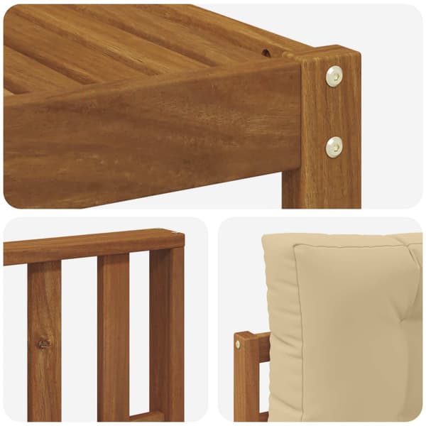 Utomhussoffset med kudde 8 pcs Naturlig och Beige