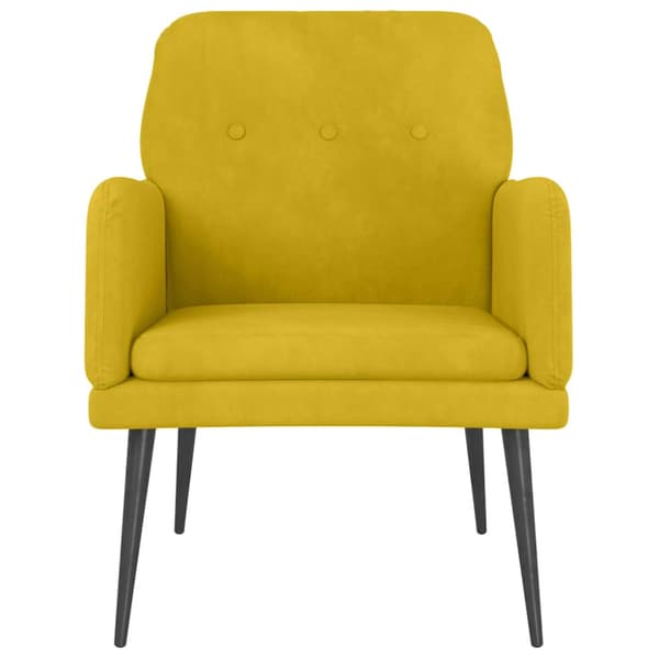 Fåtölj gul 62x79x79 cm sammet