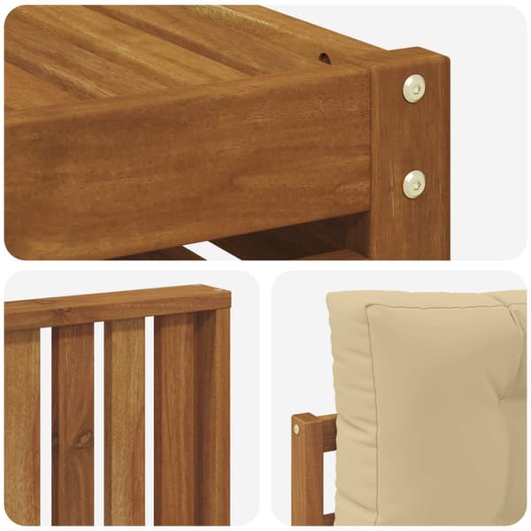 Utomhussoffset med kudde 9 pcs Naturlig och Beige