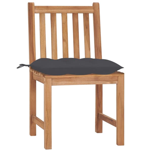 Trädgårdsstolar 6 st med dynor massiv teak