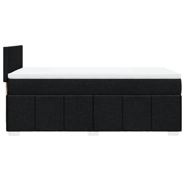 Ramsäng med madrass svart 80x200 cm tyg